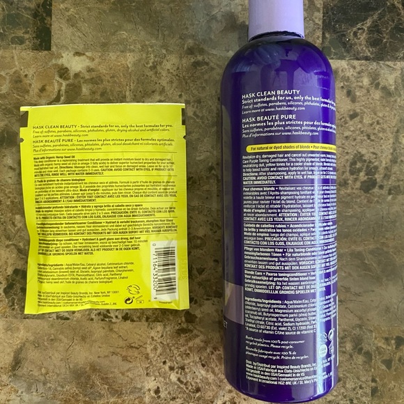 Hask Purple Toning Conditioner 12 fl oz AND Deep conditioner Packet 1.75 oz  New - Picture 2 of 2
